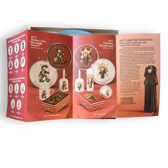 Schmid 1977 Christmas Plate Limited Edition Sister Bertha Hummel with Box - Picture 8 of 10